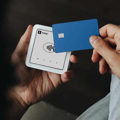 Payment terminal being used